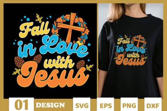 Fall in Love Jesus Autumn Pumpkin Graphics