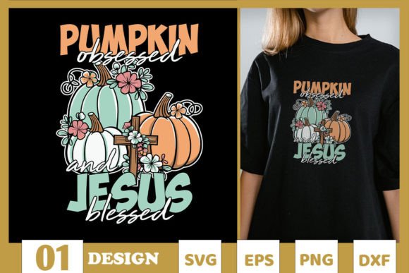 Jesus Blessed Pumpkin SVG: Graphics & T-Shirt Designs